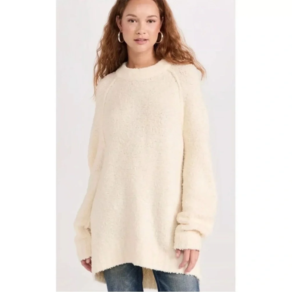 Free People Teddy Sweater Tunic | Sugar Swirl | Medium | NWOT - Picture 3 of 7